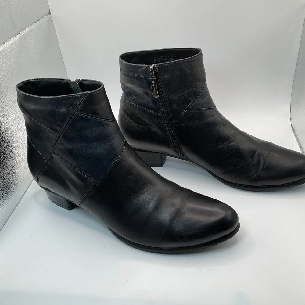 Regarde Le Ciel Stefany 396 Ankle Boots‎ Black Leather Patchwork Sz 40 US 8 $210